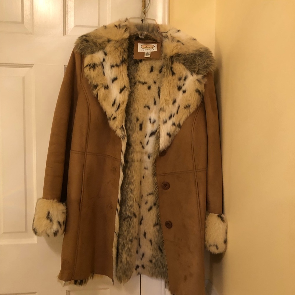 Suede and fur coat